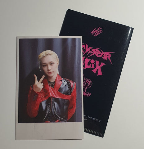 STRAY KIDS ROCK-STAR JYP POLAROID PHOTOCARD + L HOLDER (FELIX)