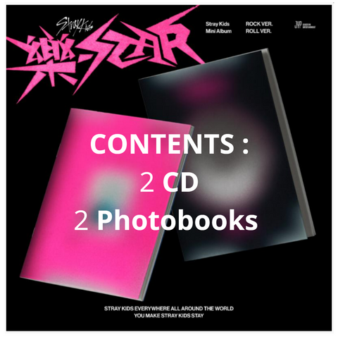 STRAY KIDS - ROCK-STAR (ROCK and ROLL VERSION SET) 2 CDs + 2 PHOTOBOOKS ONLY