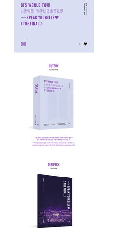 BTS - WORLD TOUR 'LOVE YOURSELF : SPEAK YOURSELF' [THE FINAL] DVD (BON –  KYYO